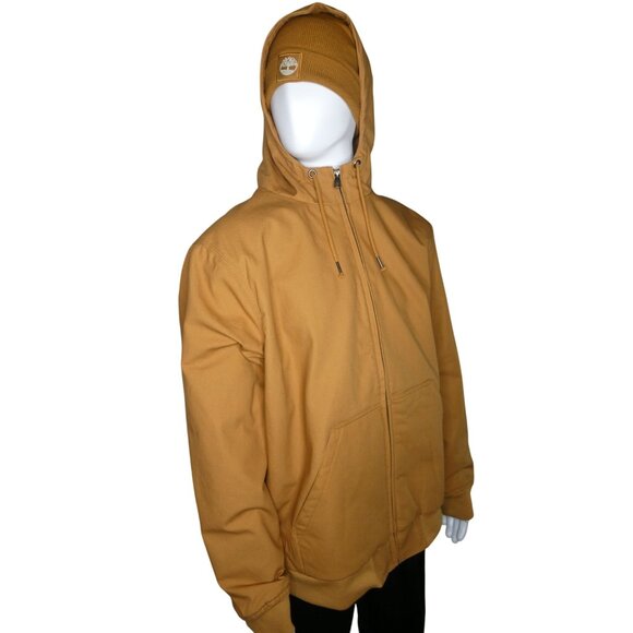 Timberland Men's Insulated Canvas Hooded Bomber Jacket Size XXL - Picture 4 of 14